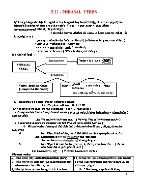 Lý thuyết và bài tập Phrasal verbs